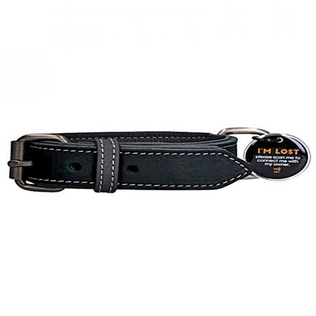 Lederhalsband Schwarz