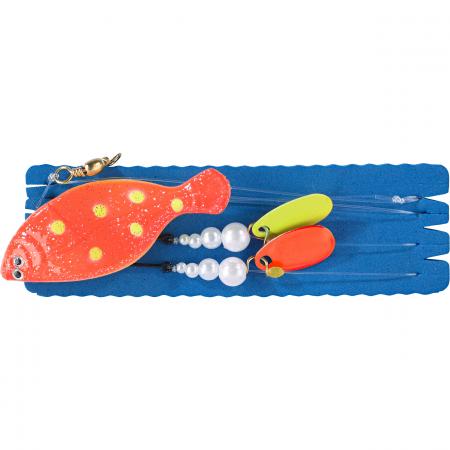  Plattfisch-Blinker (Rücken orange, Bauch gelb)