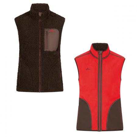  Teddyfleece-Weste Herren (Braun/Rot)