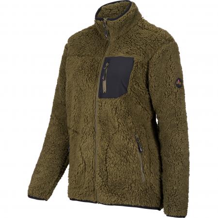 il Lago Sie Faserpelzjacke Alva Damen (Oliv/Schwarz)