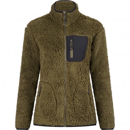 il Lago Sie Faserpelzjacke Alva Damen (Oliv/Schwarz)