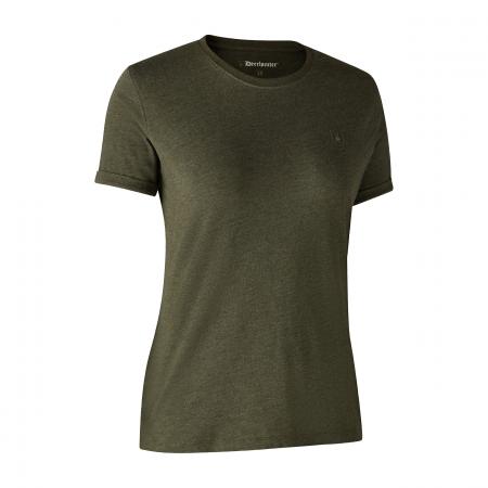  2er-Pack Ladies Basis T-Shirts Damen (Adventure Green Melange, Grey Melange)