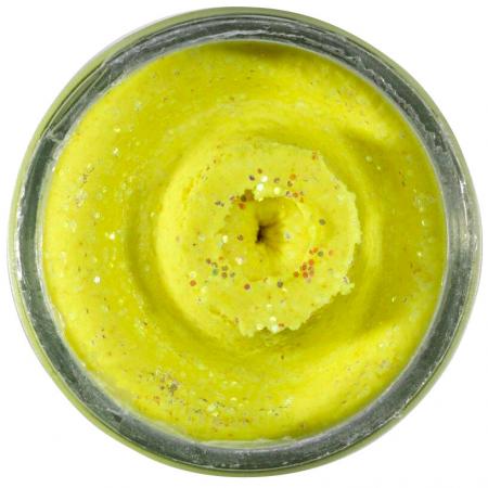 PowerBait® Natural Glitter Trout Bait (Garlic Sunshine Yellow Glitter)