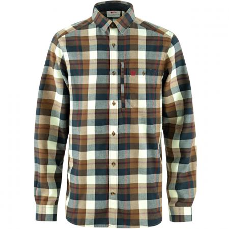  Singi Fjällglim Shirt M Herren (Wood Brown-Chalk White)