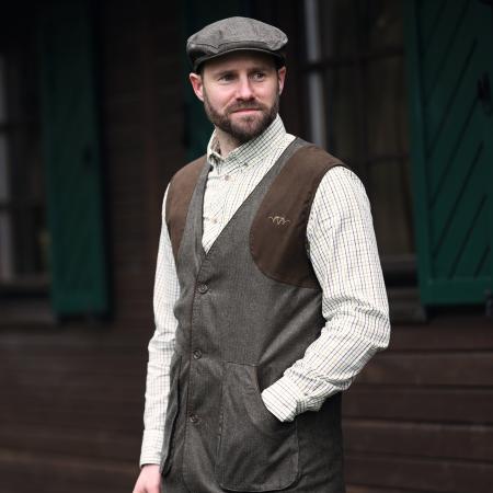  Vintage Wing Weste Herren (Olive Mélange/Schwarz)