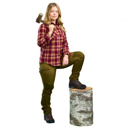 Felicia Shirt Damen (Burgundy/Olive Green)