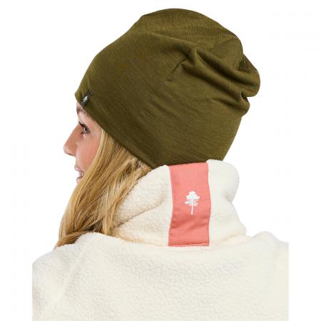Merino Wool Beanie Unisex (Olive Green)