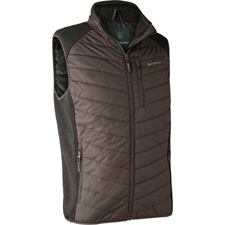 Moor wattierte Weste Herren, mit Strick (Brown Leaf)