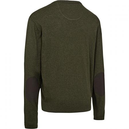  Harrington Strickpullover Herren, mit Rundhalsausschnitt (Forest Ember Melange)