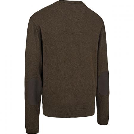  Harrington Strickpullover Herren, mit Rundhalsausschnitt (Brown Melange)