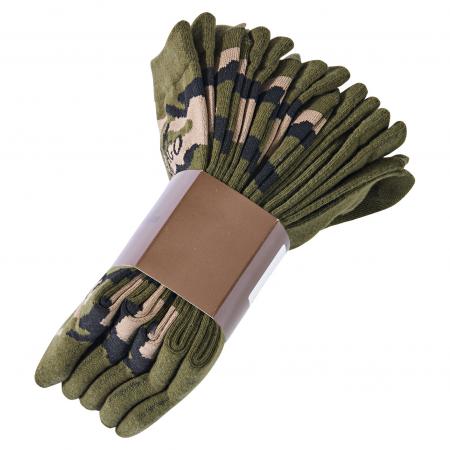 Set Of 5: Socks Unisex (Camouflage/Olive)