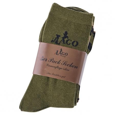  5er-Set: Socken Unisex (Camouflage/Oliv)
