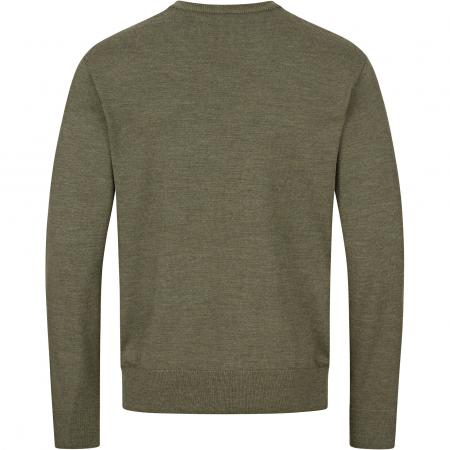  V-Neck Merino Sweater Herren (Dunkel Oliv)
