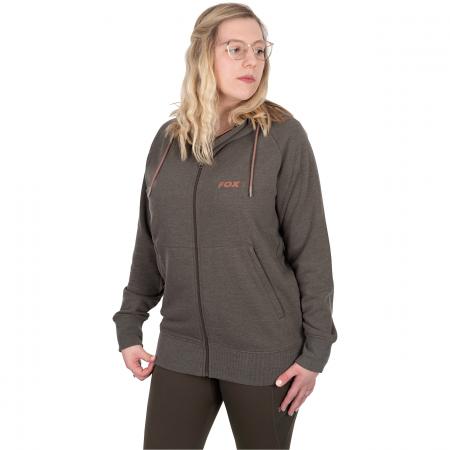 Women's Clothing Zipped Hoodie Damen (Smoky Gray/Green Mottled)