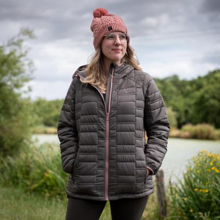 Ladies Knitted Bobble Hat Damen (Dusty Rose Pink)