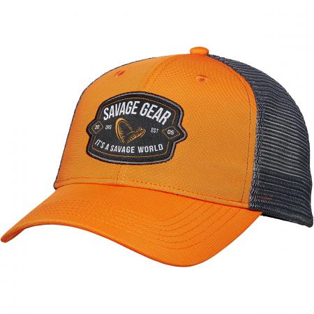  Badge Trucker Cap Orange