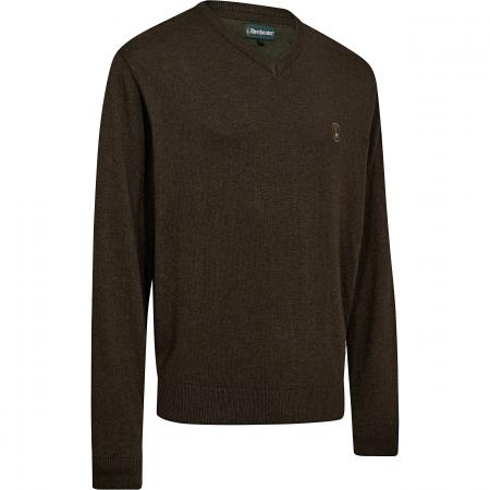  Harrington V-Neck Knit Herren (Brown Melange)