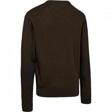  Harrington V-Neck Knit Herren (Brown Melange)