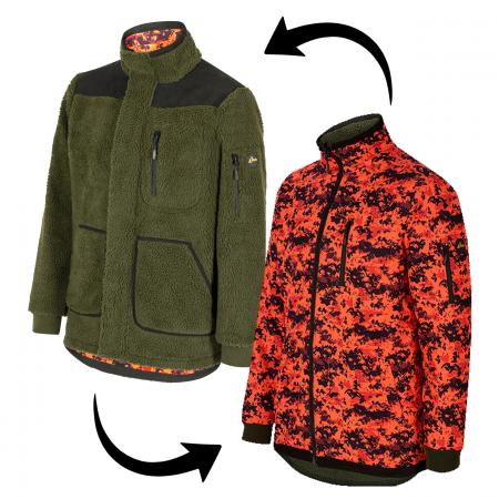  Wende-Faserpelzjacke Bergfjord LTX Herren (Dunkel Oliv/phantomX Orange Blaze)
