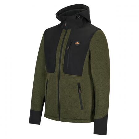Strickfleece-/Softshell-Jacke Wildland Herren (Oliv/Schwarz)
