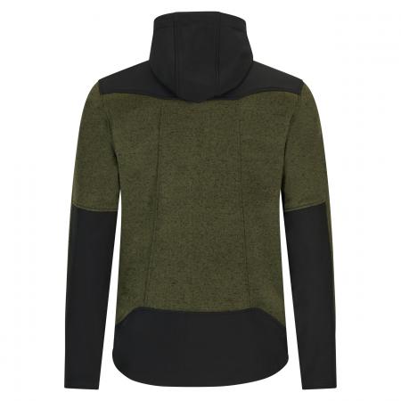 Il Lago Strickfleece-/Softshell-Jacke Wildland Herren (Oliv/Schwarz)