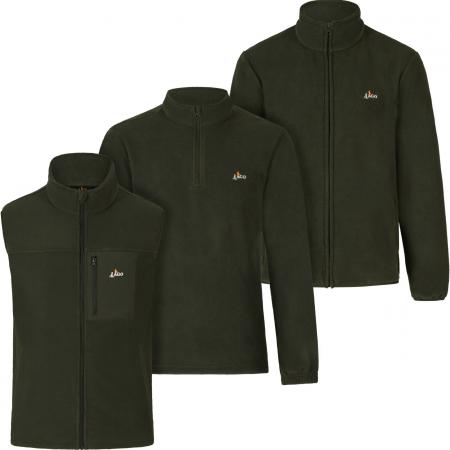 Il Lago 3er Set Fleecejacke, Fleecetroyer, Fleeceweste Herren (Oliv)